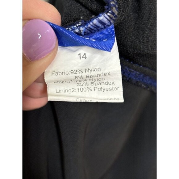 Hilor Navy Blue Ruched Tummy Control Soft Cup Bra Size 14 One-Piece Swimsuit - Picture 7 of 8